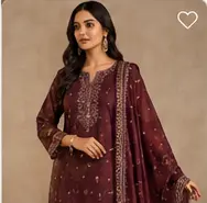 এমব্রয়ডারি কটন থ্রি-পিস